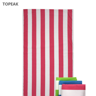 La serviette rayée de rose et blanche de plage a personnalisé 180x90cm